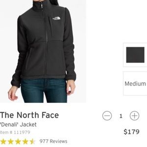 North Face Denali Jacket - Small - Black Fleece